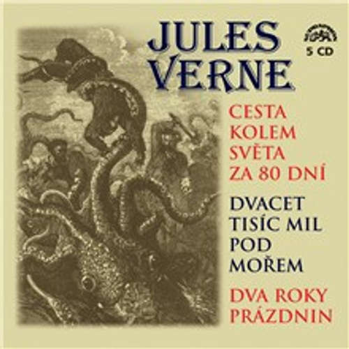 Audiokniha Cesta kolem světa za 80 dní, Dvacet tisíc mil pod mořem a Dva roky prázdnin - Jules Verne - Jiří Ornest Audiokniha Cesta kolem světa za 80 dní, Dvacet tisíc mil pod mořem a Dva roky prázdnin - Jules Verne - Jiří Ornest