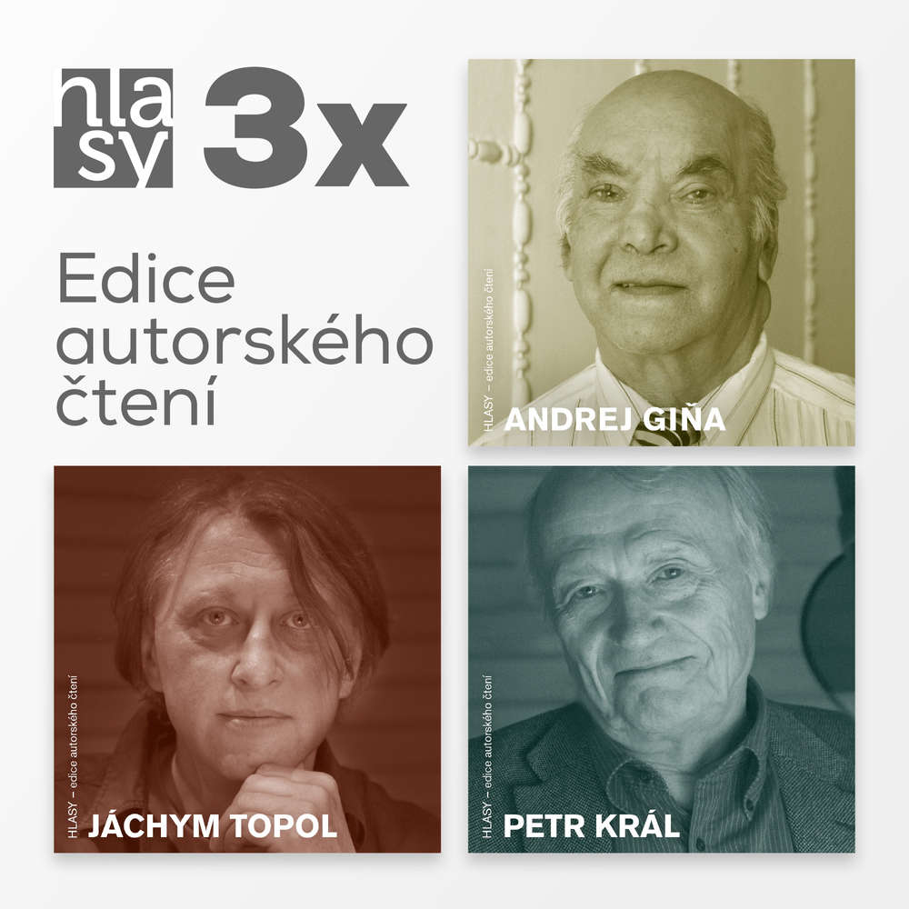 Obal audioknihy 3x HLASY: Giňa, Topol, Král
