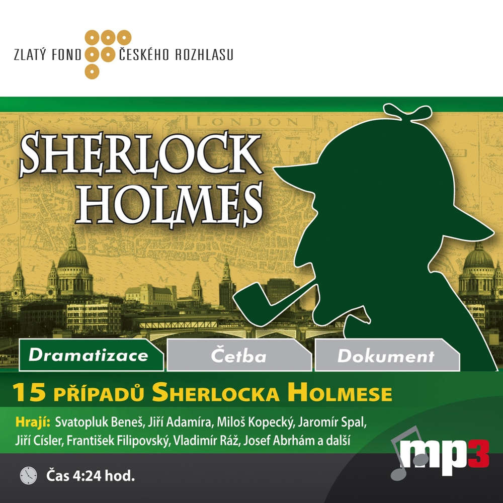 Obal audioknihy 15 případů Sherlocka Holmese I.