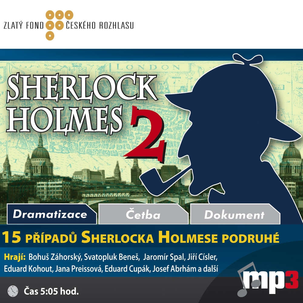 Obal audioknihy 15 případů Sherlocka Holmese II.